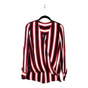 L'AGENCE Kyla Draped Blouse in Red Flame Size S